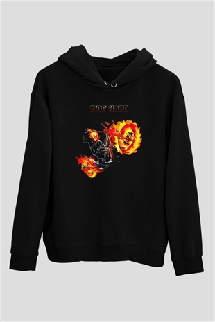 Ghost Rider Hayalet Sürücü Siyah Unisex Hoodie