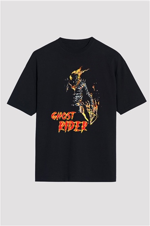Ghost Rider Hayalet Sürücü Siyah Oversize Tişört