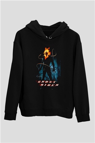 Ghost Rider Hayalet Sürücü Siyah Unisex Hoodie