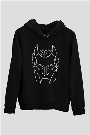 Ghost Siyah Unisex Kapüşonlu Sweatshirt