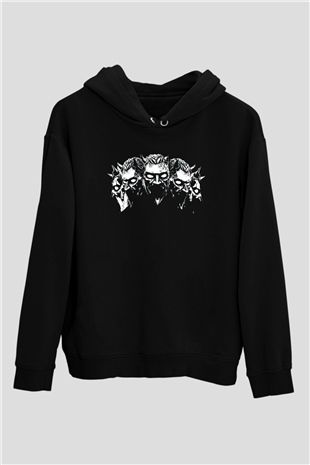 Ghost Siyah Unisex Kapüşonlu Sweatshirt