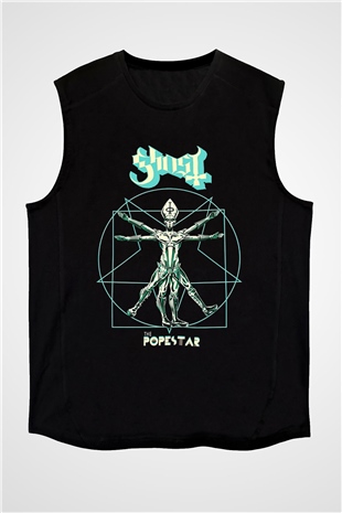 Ghost Siyah Unisex Kolsuz Tişört
