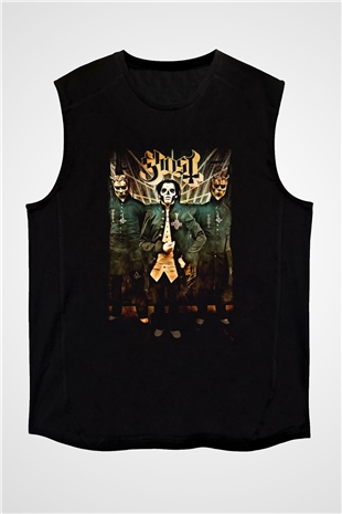 Ghost Siyah Unisex Kolsuz Tişört