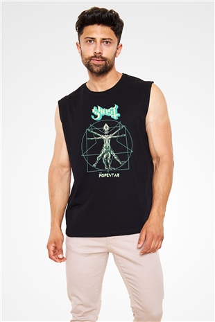 Ghost Siyah Unisex Kolsuz Tişört