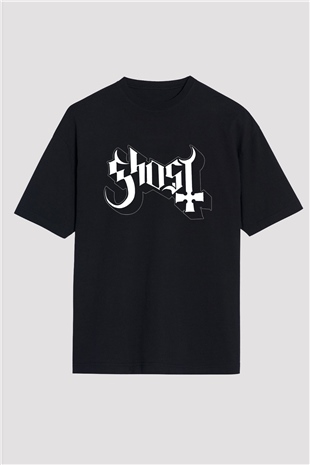Ghost Siyah Unisex Oversize Tişört T-Shirt