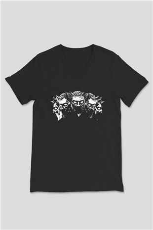 Ghost Siyah Unisex V Yaka Tişört