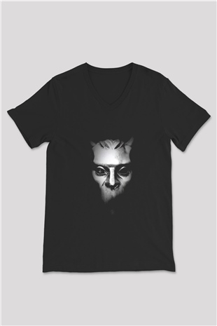 Ghost Siyah Unisex V Yaka Tişört T-Shirt