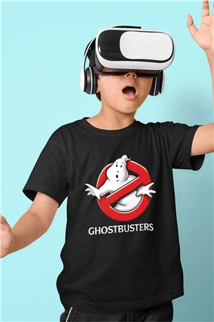 Ghostbusters Hayalet Avcıları Baskılı Siyah Unisex Çocuk Tişört