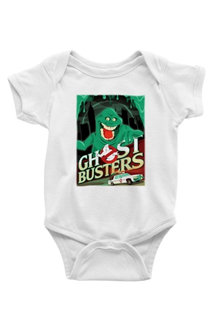 Ghostbusters Hayalet Avcıları Baskılı Beyaz Unisex Bebek Body - Zıbın