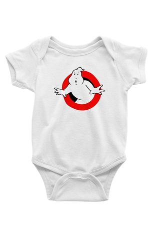 Ghostbusters Hayalet Avcıları Baskılı Beyaz Unisex Bebek Body - Zıbın