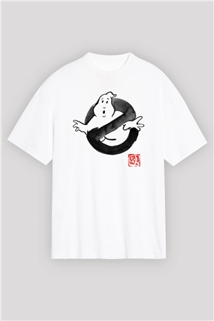 Ghostbusters Hayalet Avcıları Beyaz Oversize Tişört Oversize T-shirt