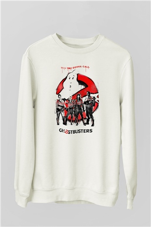 Ghostbusters Hayalet Avcıları Beyaz Unisex Sweatshirt