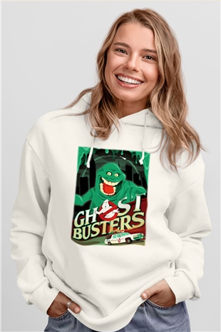 Ghostbusters Hayalet Avcıları Beyaz Unisex Hoodie
