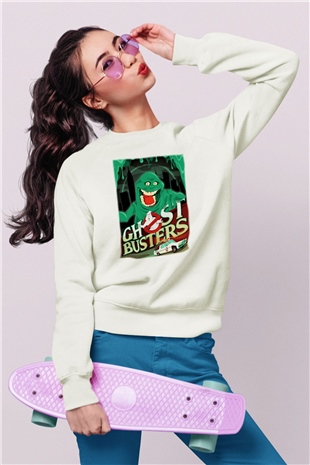 Ghostbusters Hayalet Avcıları Beyaz Unisex Sweatshirt
