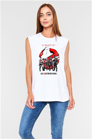Ghostbusters Hayalet Avcıları Beyaz Unisex Kolsuz Tişört