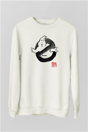 Ghostbusters Hayalet Avcıları Beyaz Unisex Sweatshirt