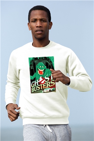 Ghostbusters Hayalet Avcıları Beyaz Unisex Sweatshirt