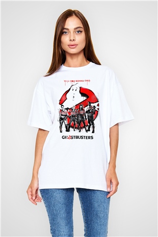 Ghostbusters Hayalet Avcıları Beyaz Unisex Oversize Tişört T-Shirt