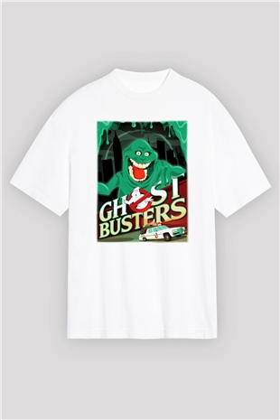 Ghostbusters Hayalet Avcıları Beyaz Unisex Oversize Tişört T-Shirt