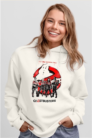 Ghostbusters Hayalet Avcıları Beyaz Unisex Hoodie