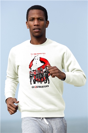 Ghostbusters Hayalet Avcıları Beyaz Unisex Sweatshirt