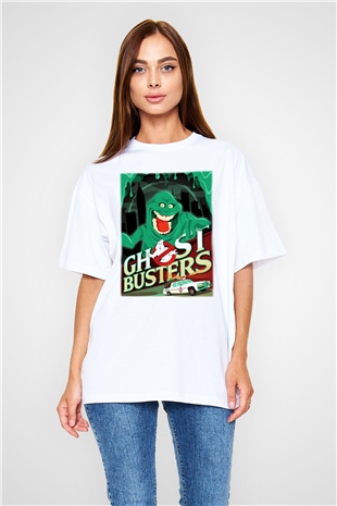 Ghostbusters Hayalet Avcıları Beyaz Unisex Oversize Tişört T-Shirt