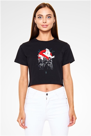 Ghostbusters Hayalet Avcıları Siyah  Crop Top Tişört