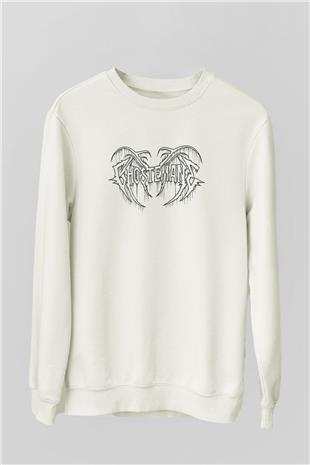 Ghostemane Baskılı Beyaz Unisex Sweatshirt