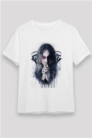 Ghostemane Baskılı Unisex Beyaz Tişört - Tshirt