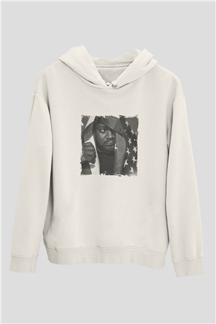 Ghostface Killah Baskılı Unisex Beyaz Kapüşonlu Sweatshirt