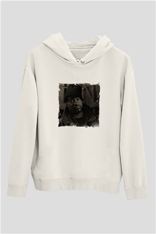 Ghostface Killah Baskılı Unisex Beyaz Kapüşonlu Sweatshirt