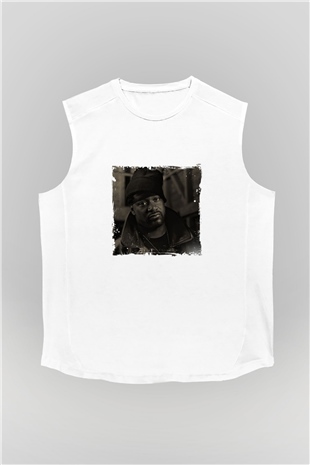 Ghostface Killah Baskılı Unisex Beyaz Kolsuz Tişört