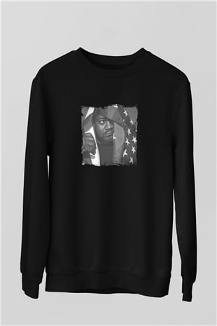 Ghostface Killah Baskılı Unisex Siyah Sweatshirt