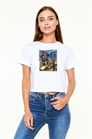 Ghostface Killah Beyaz  Crop Top Tişört