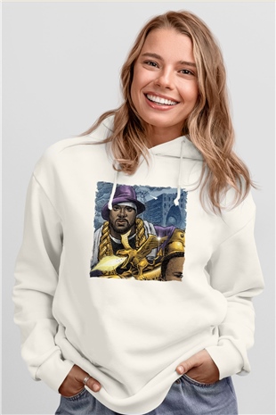 Ghostface Killah Beyaz Unisex Kapüşonlu Sweatshirt