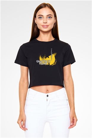 Ghostface Killah Siyah  Crop Top Tişört