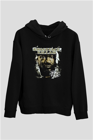 Ghostface Killah Siyah Unisex Kapüşonlu Sweatshirt