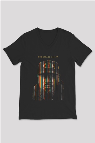 Ghostface Killah Siyah Unisex V Yaka Tişört
