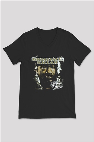 Ghostface Killah Siyah Unisex V Yaka Tişört