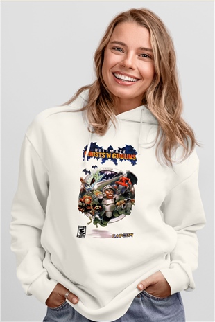 Ghosts n Goblins Beyaz Unisex Hoodie