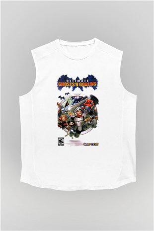 Ghosts n Goblins Beyaz Unisex Kolsuz Tişört