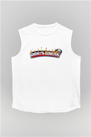 Ghosts n Goblins Beyaz Unisex Kolsuz Tişört