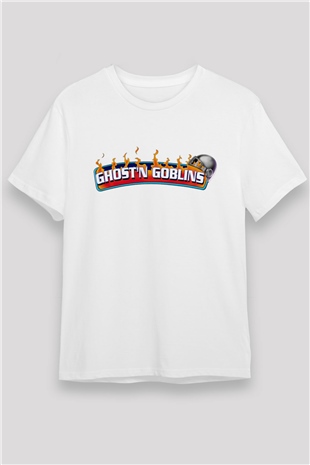Ghosts n Goblins Beyaz Unisex Tişört T-Shirt