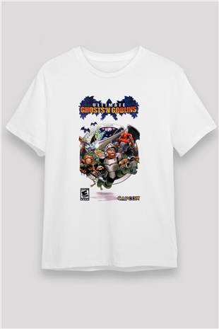 Ghosts n Goblins Beyaz Unisex Tişört T-Shirt