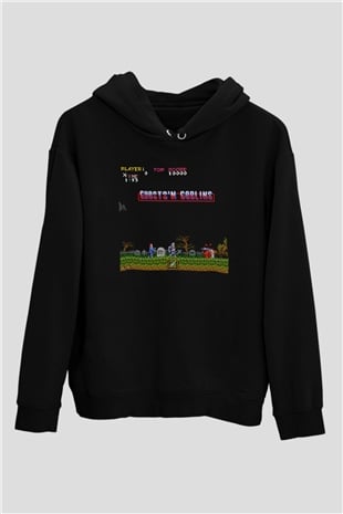 Ghosts n Goblins Siyah Unisex Hoodie
