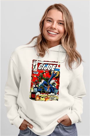 GI JOE Beyaz Unisex Hoodie