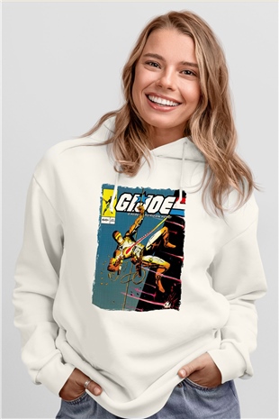 GI JOE Beyaz Unisex Hoodie