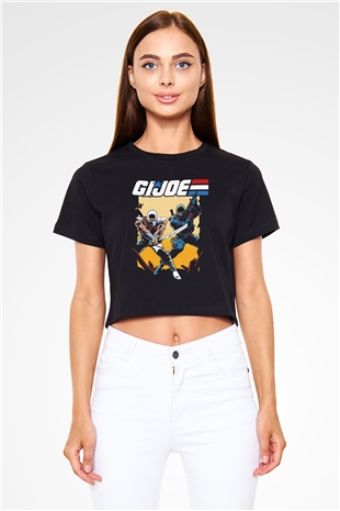 GI JOE Siyah   Crop Top Tişört