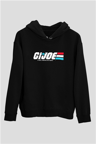 GI JOE Siyah Unisex Kapüşonlu Sweatshirt