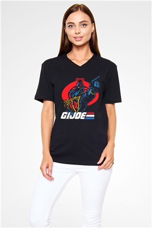 GI JOE Siyah Unisex  V Yaka Tişört